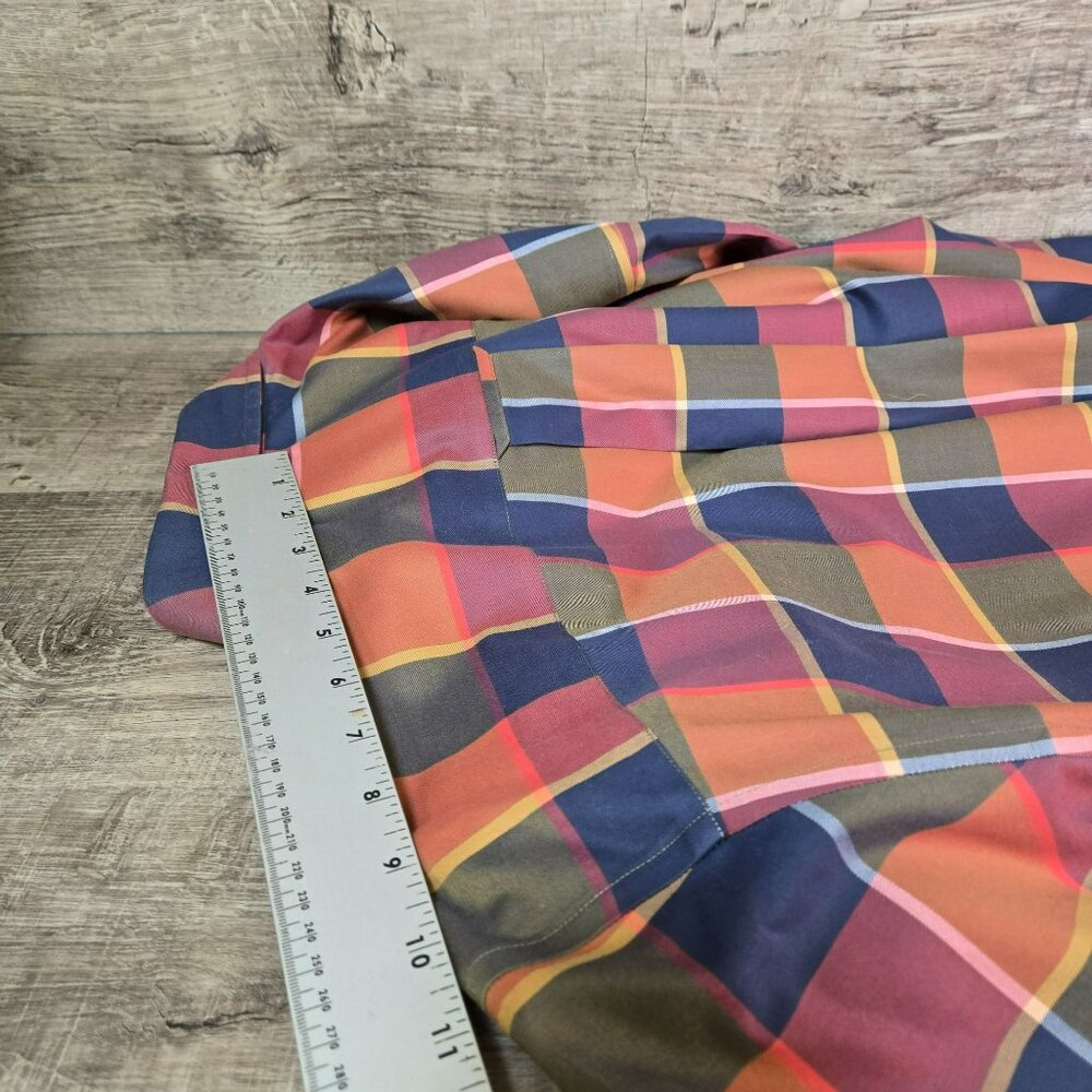Orvis Mens Wrinkle-Free Madras Plaid Button-Down Shirt XL Vibrant Multicolor - Picture 8 of 12